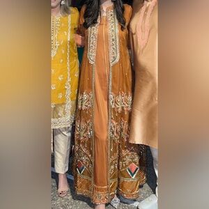 Rust Orange Pakistani Suit (3 pieces)